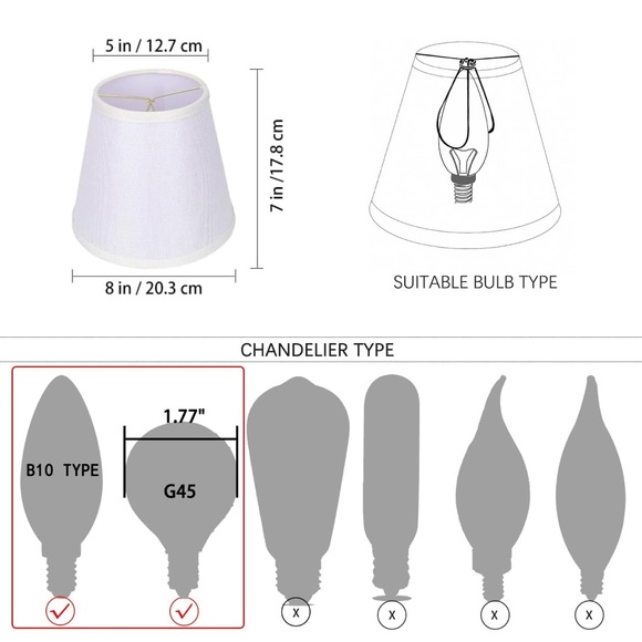 Small Lamp Shade Clip On Bulb for Candelabra Bulbs Barrel Fabric Lampshade - Picture 7 of 14